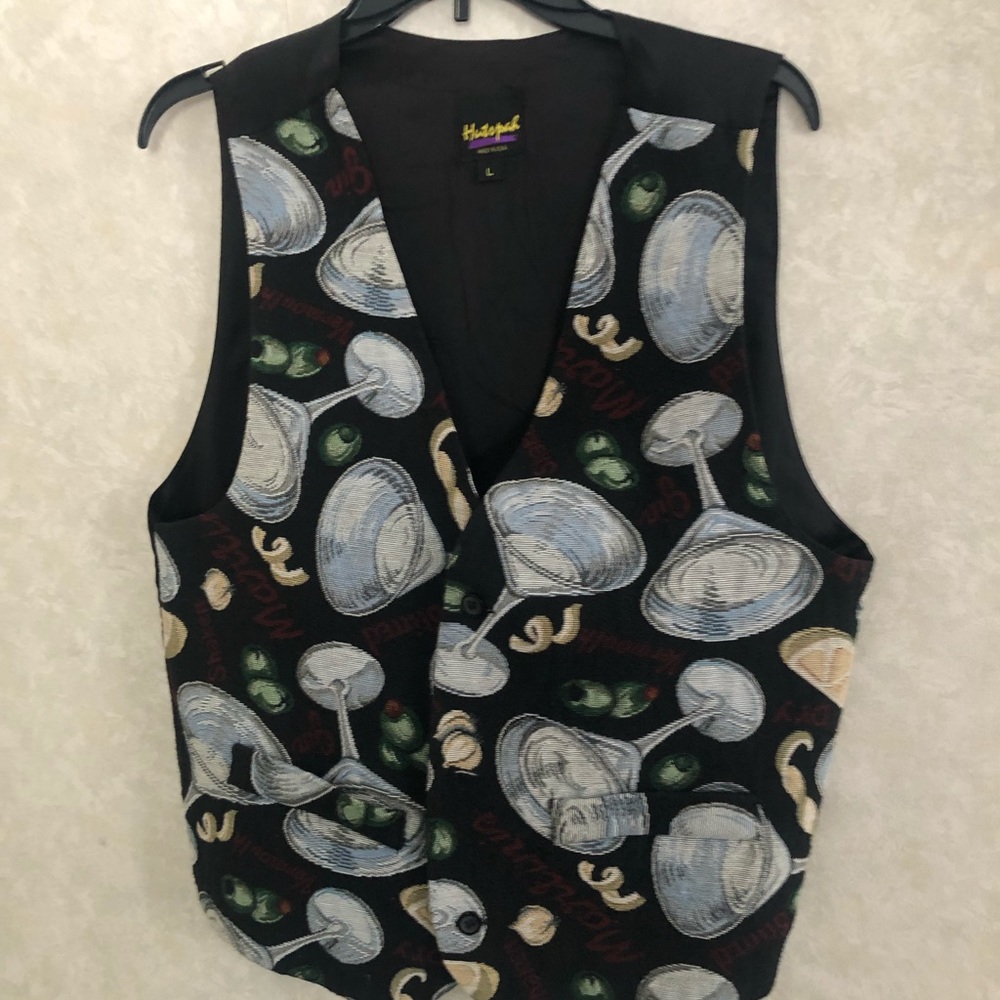 Neat vest by Hutspuh size Large martini glass bartender drinking vest